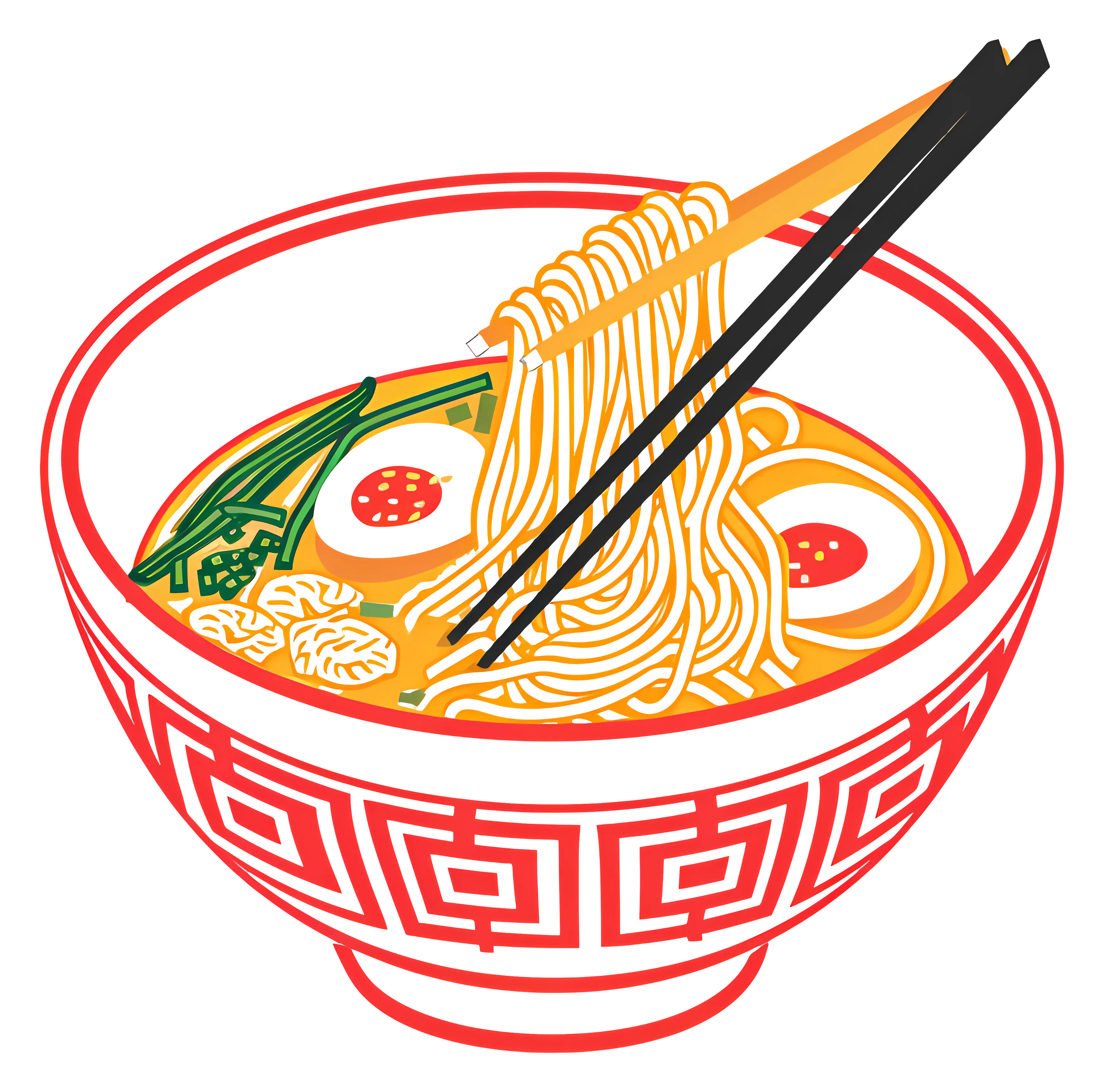 Ramen Bowl with Noodles and Garnishes