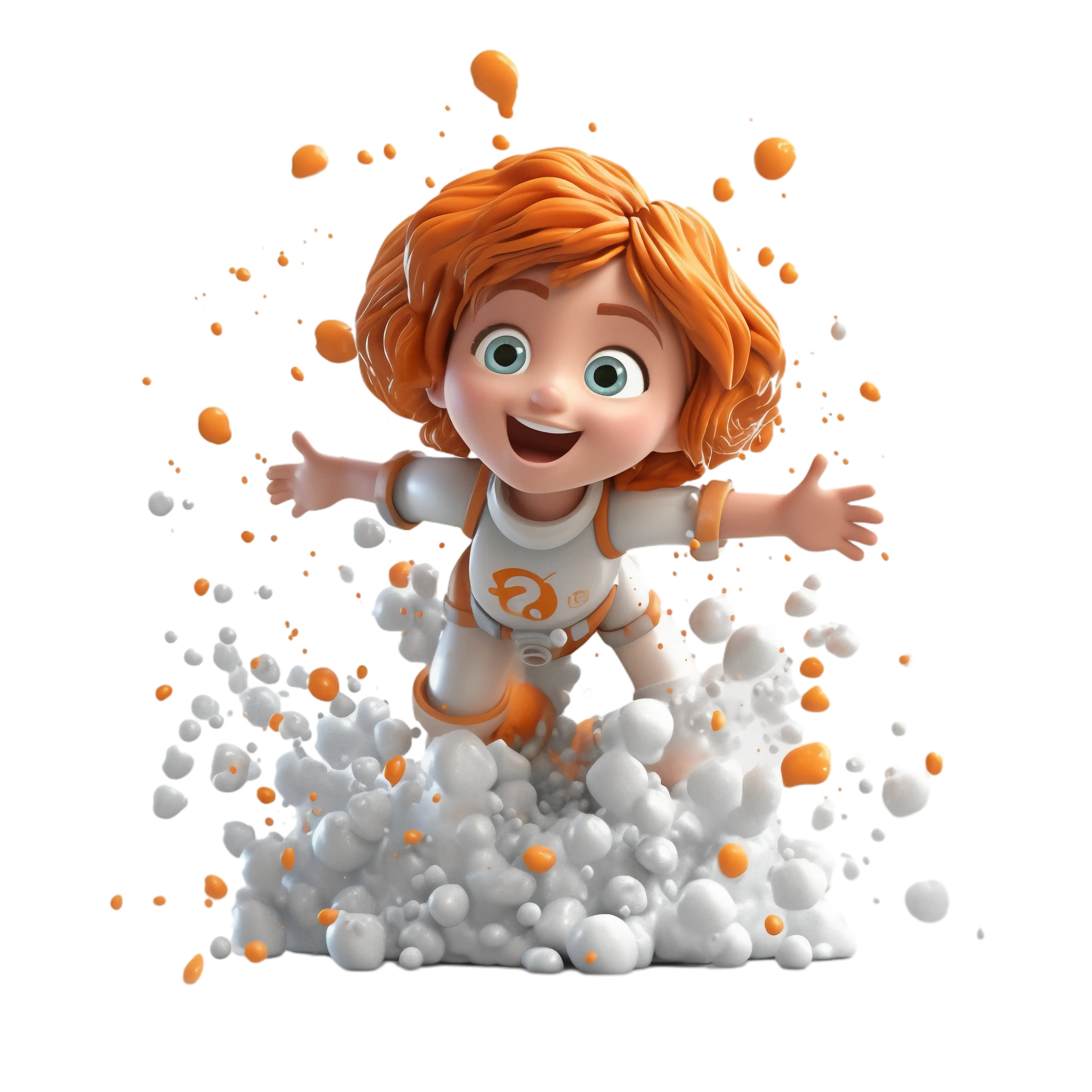 Happy Cartoon Character Jumping