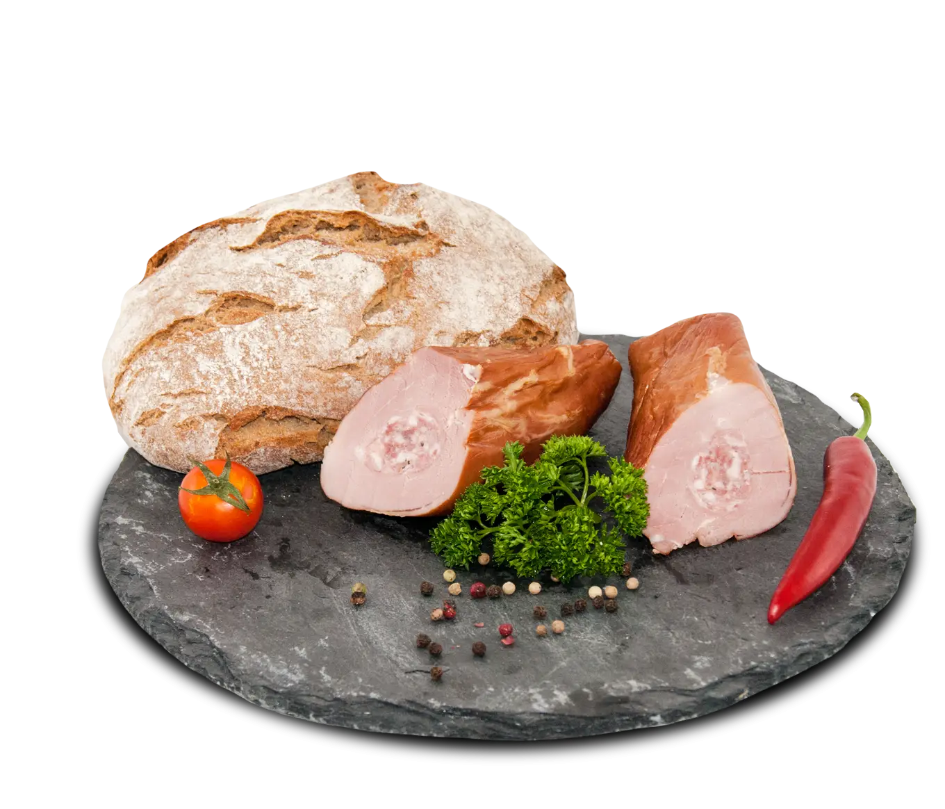 Bread and Ham Platter with Vegetables