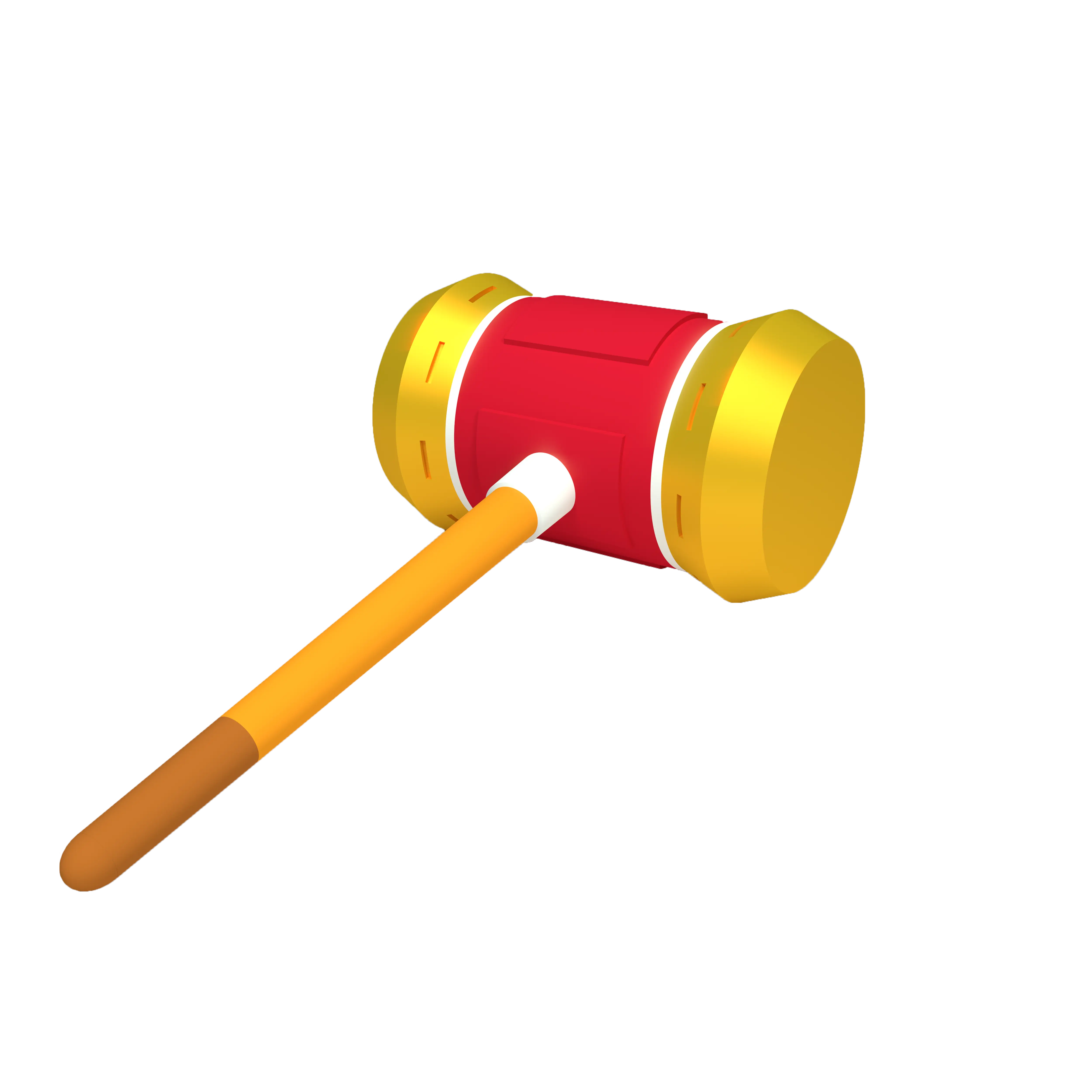 Cartoon Gavel with Vibrant Red and Yellow Design