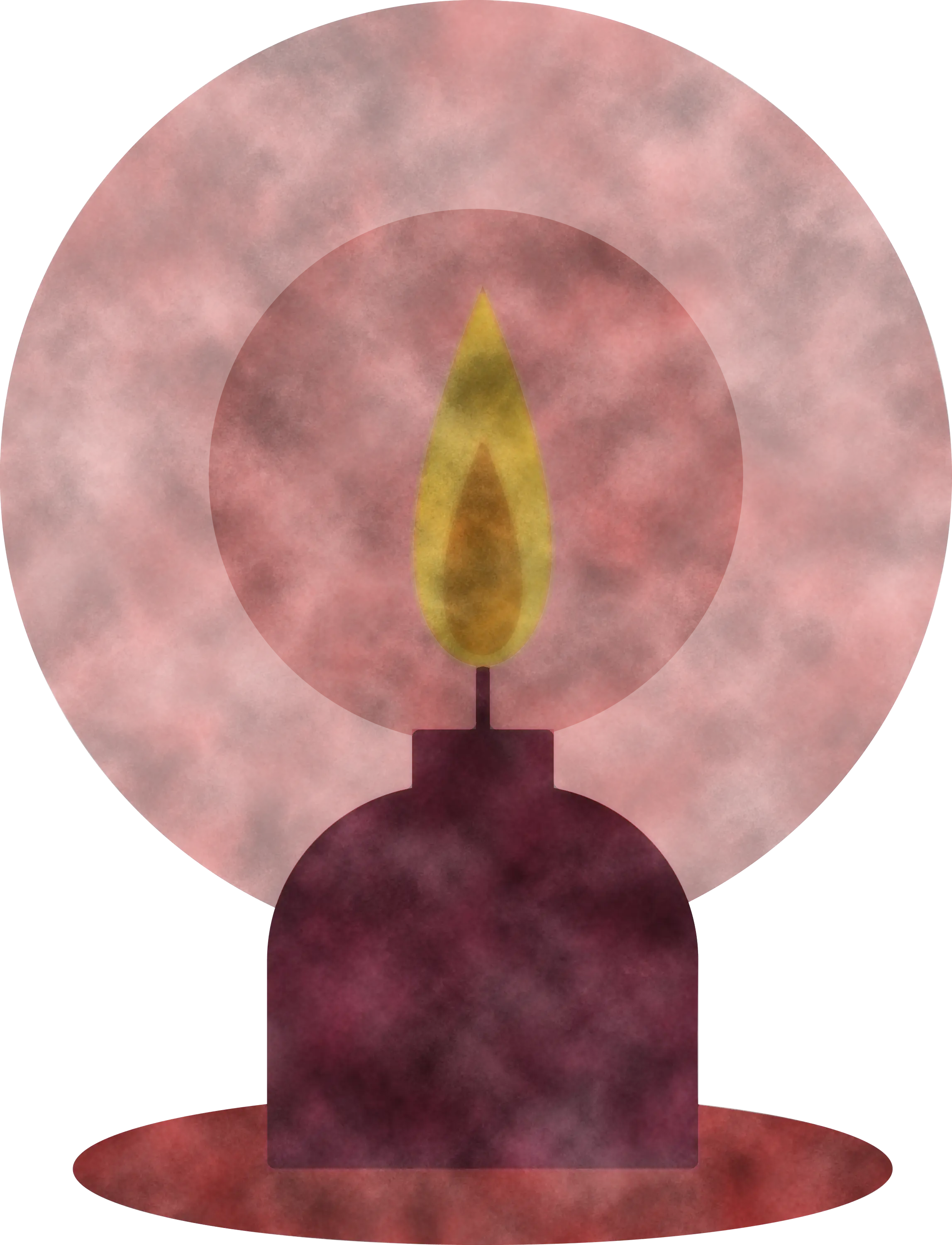 Red Candle with Flame Illustration