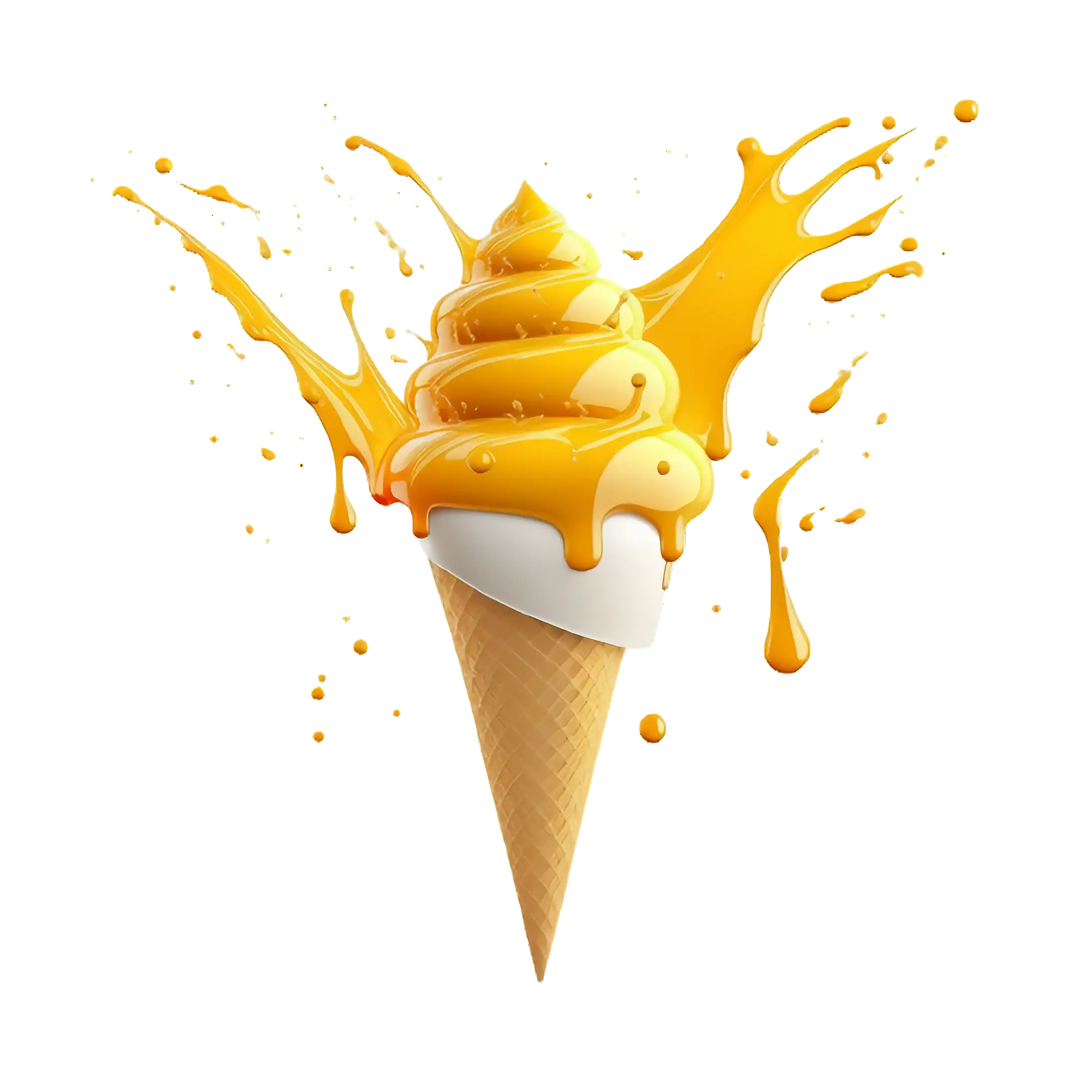 Yellow Ice Cream Splash Illustration