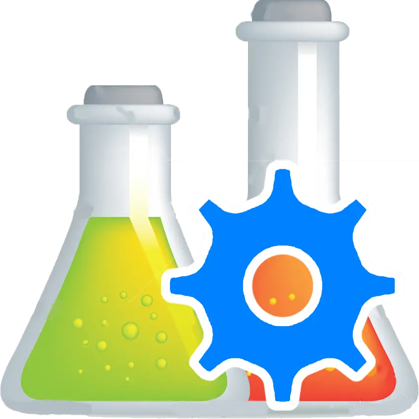 Test Tubes with Gear Icon