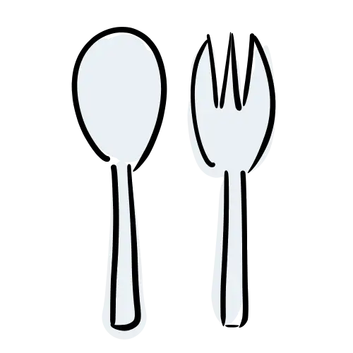 Minimalist Spoon and Fork Sketch