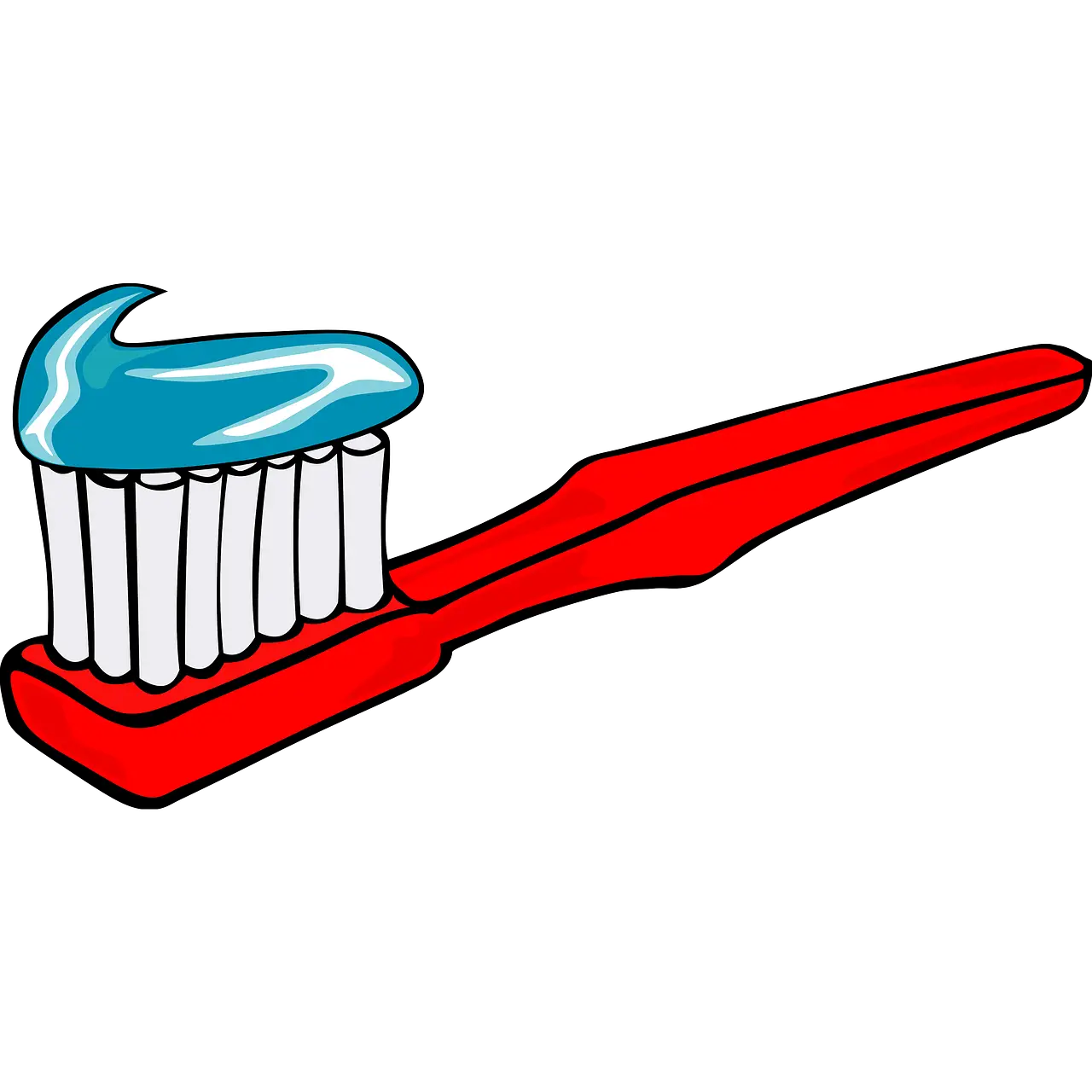 Red Toothbrush with Toothpaste