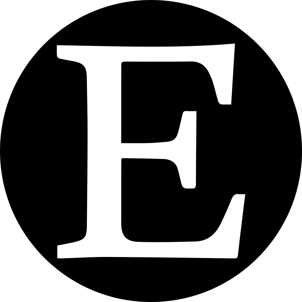 Black Circle with Letter E