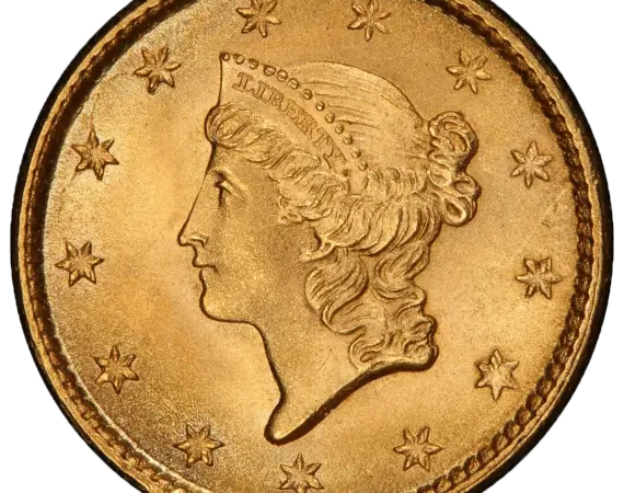 Gold Coin with Engraved Design