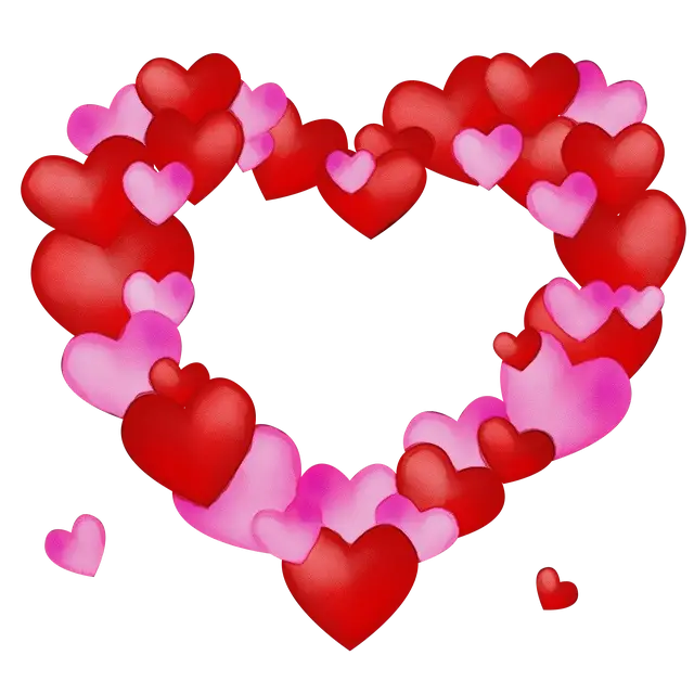 Heart Shapes Design in Red and Pink for Valentine&#039;s Day