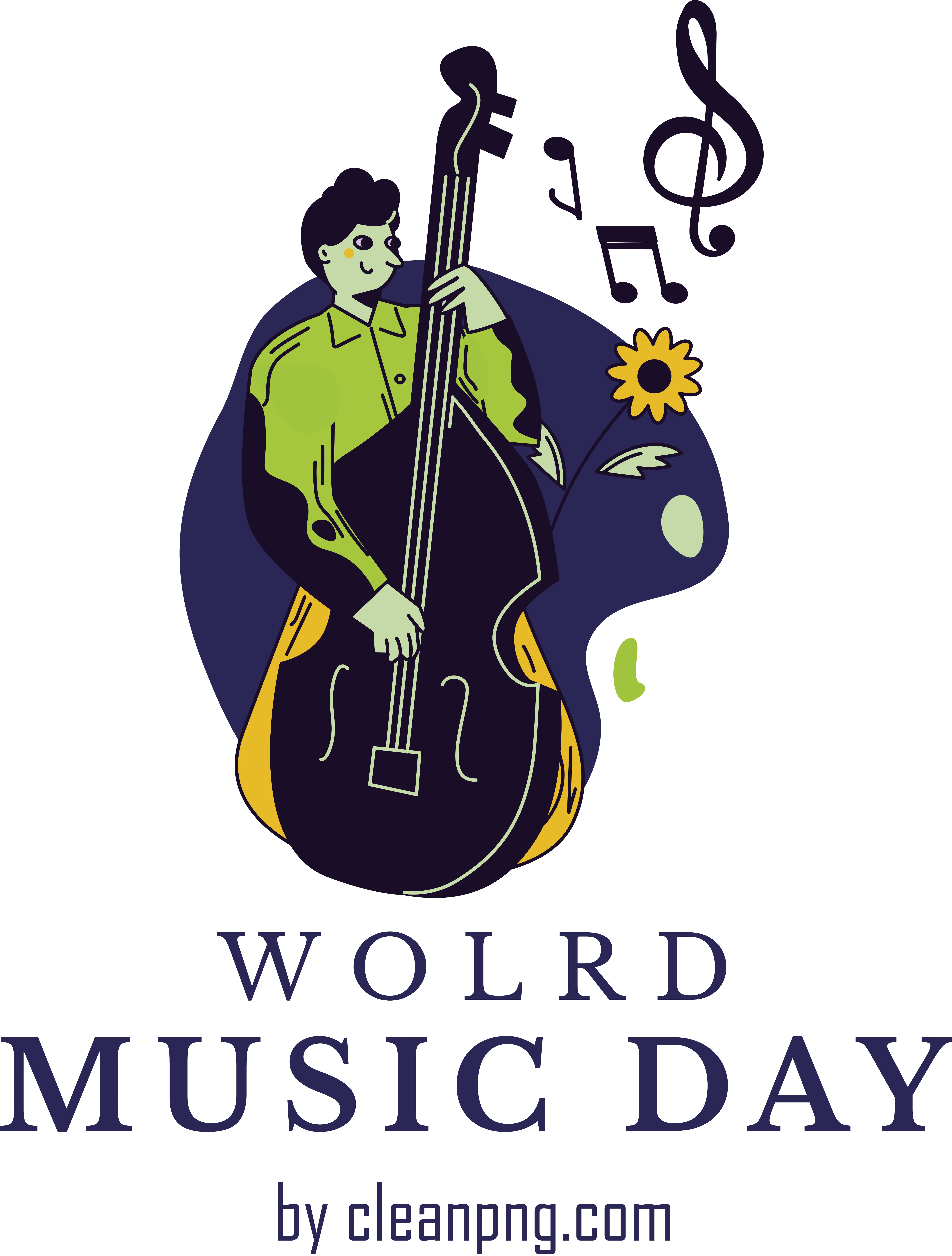 Musician Playing Double Bass for World Music Day
