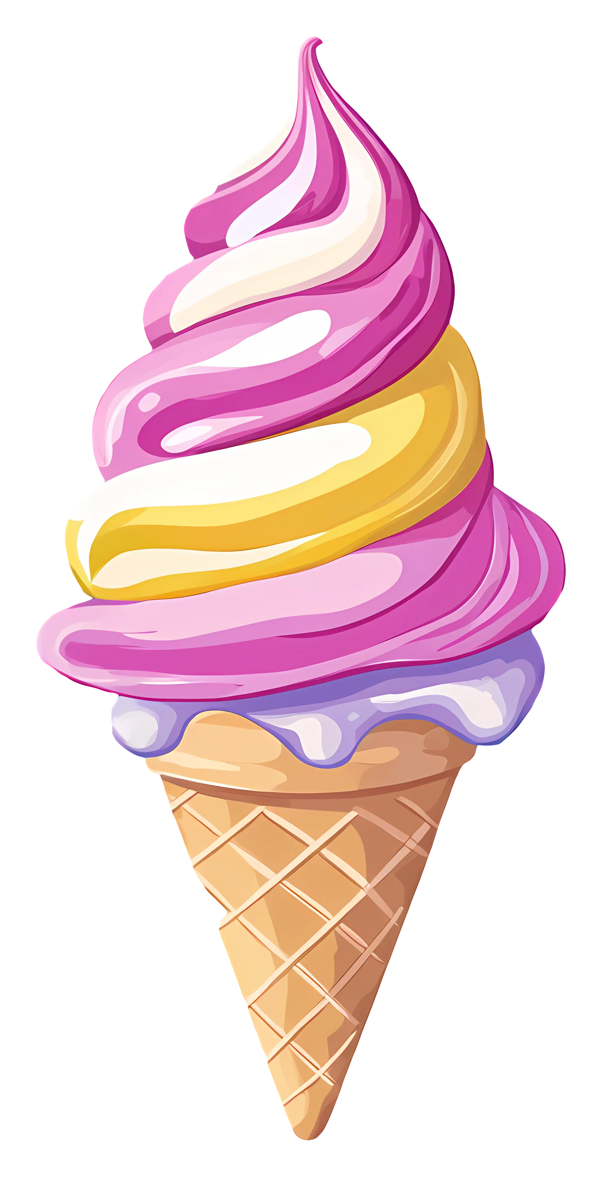 Delicious Ice Cream Cone with Chocolate Topping