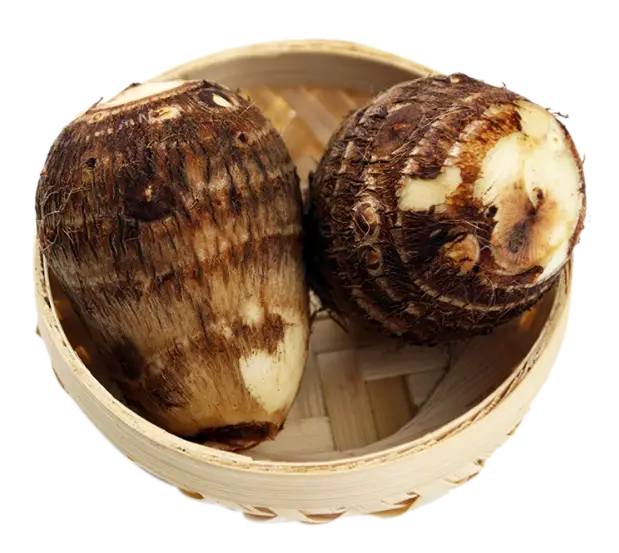 Fresh Taro in a Basket