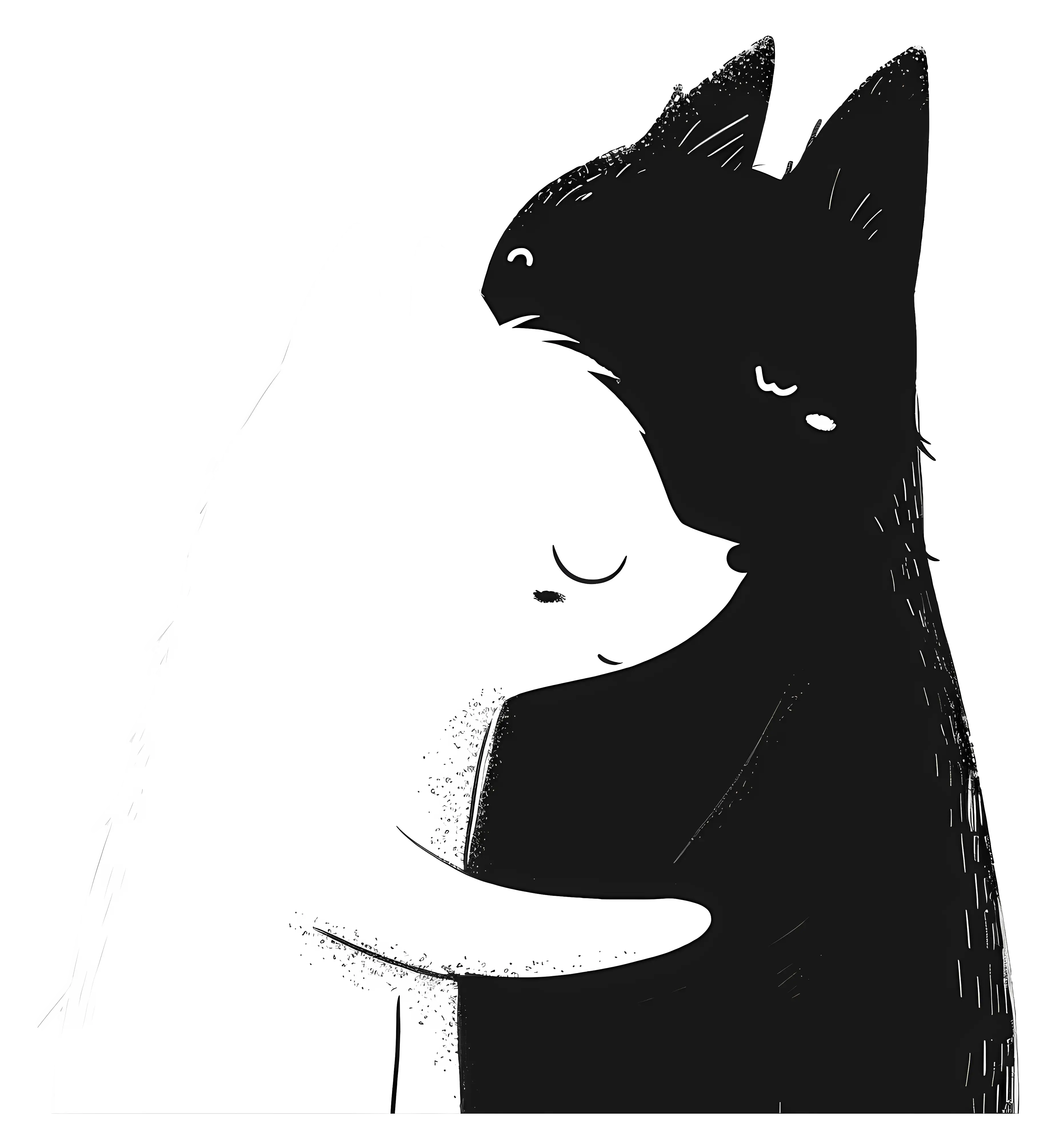 Black and White Hugging Animals