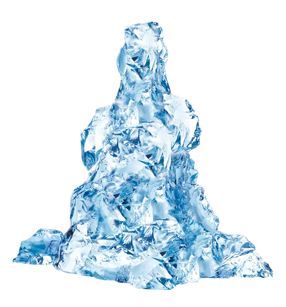 Pile of Clear Ice Cubes