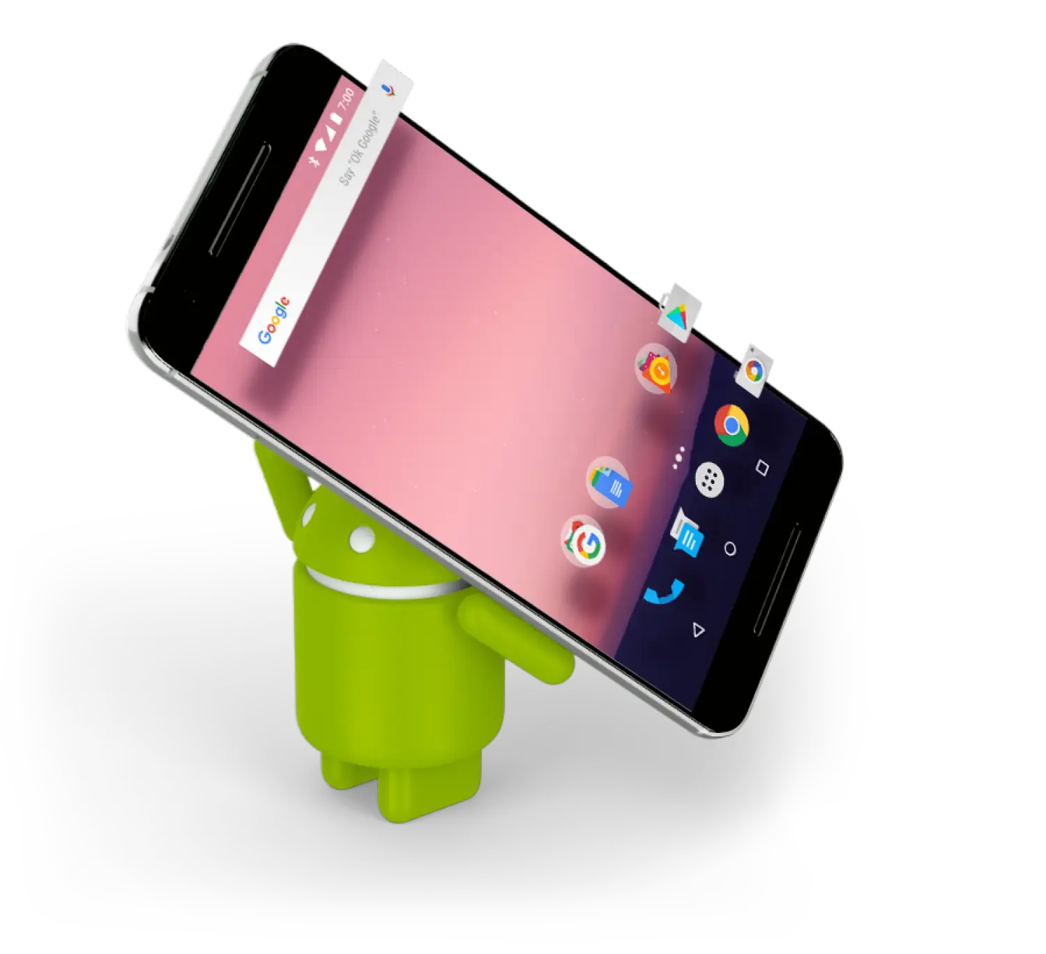 Android Holding Smartphone