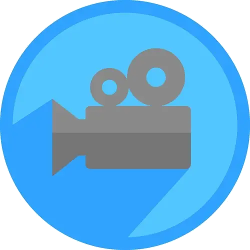 Blue Movie Camera Icon Design