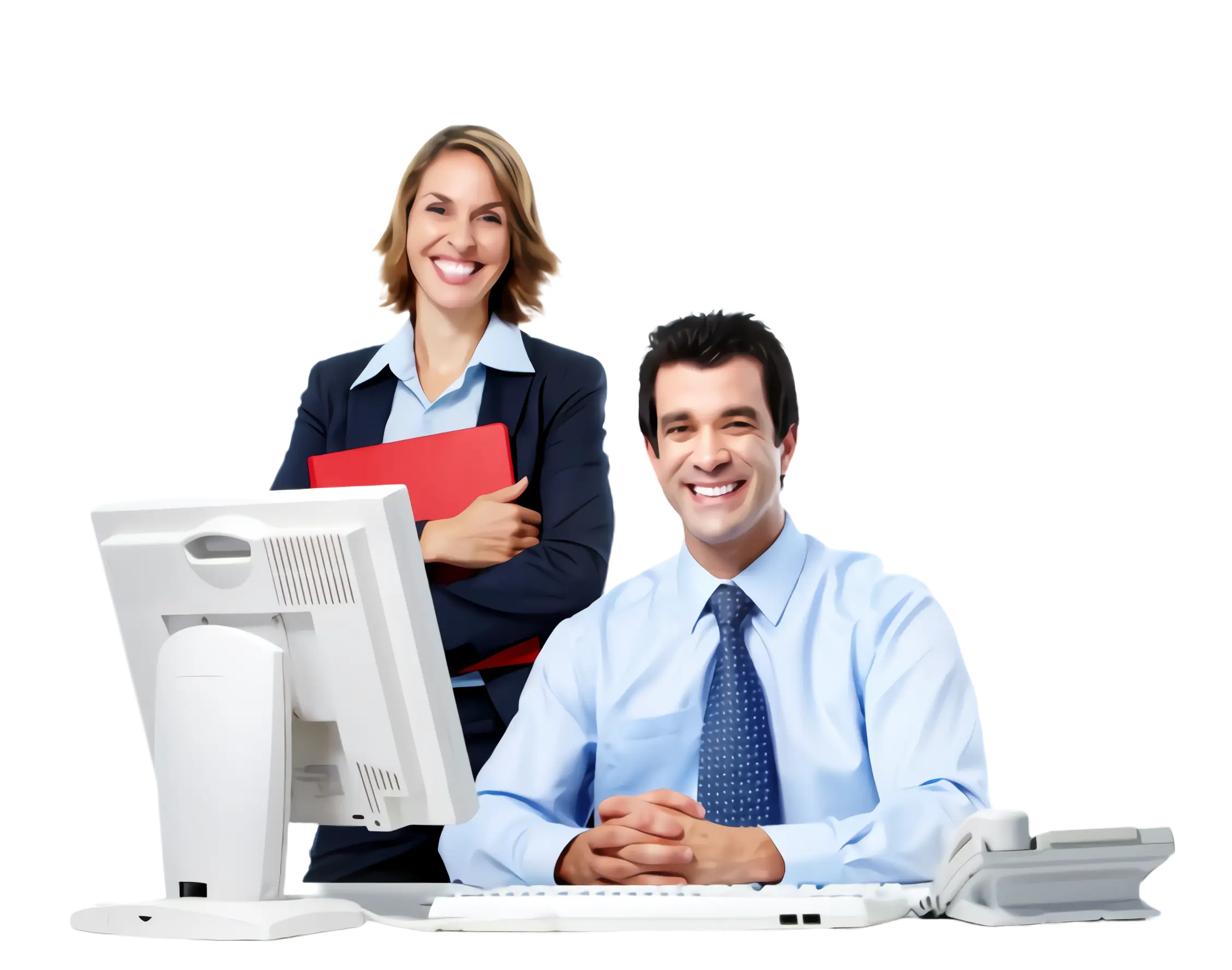 Office Workers at Desk