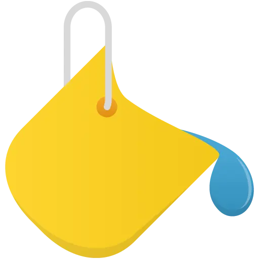 Yellow Tag with Blue Drop