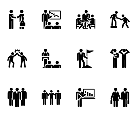 Stick Figures Illustrating Group Activities
