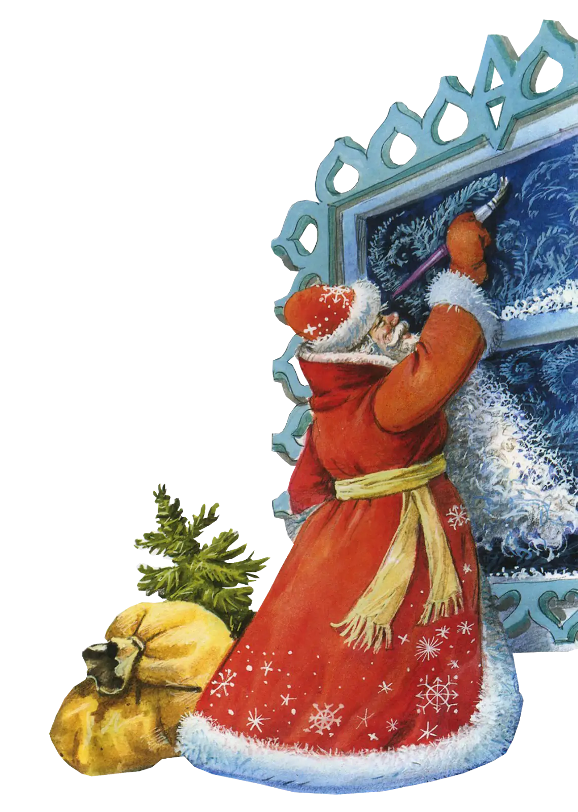Santa Claus Decorating Window