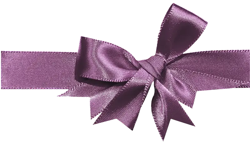 Purple Satin Ribbon Bow for Decoration