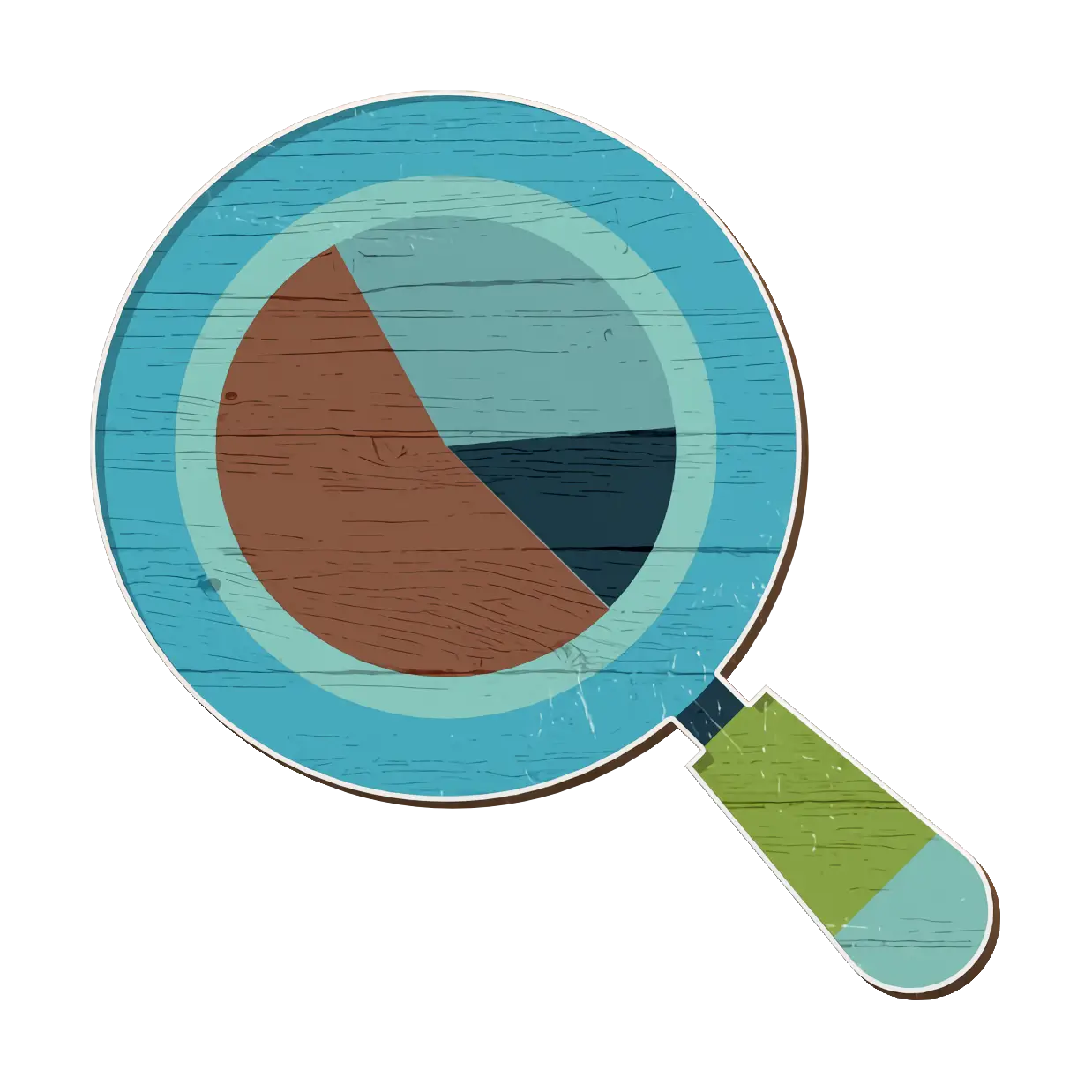 Colorful Pie Chart Magnifier Illustration