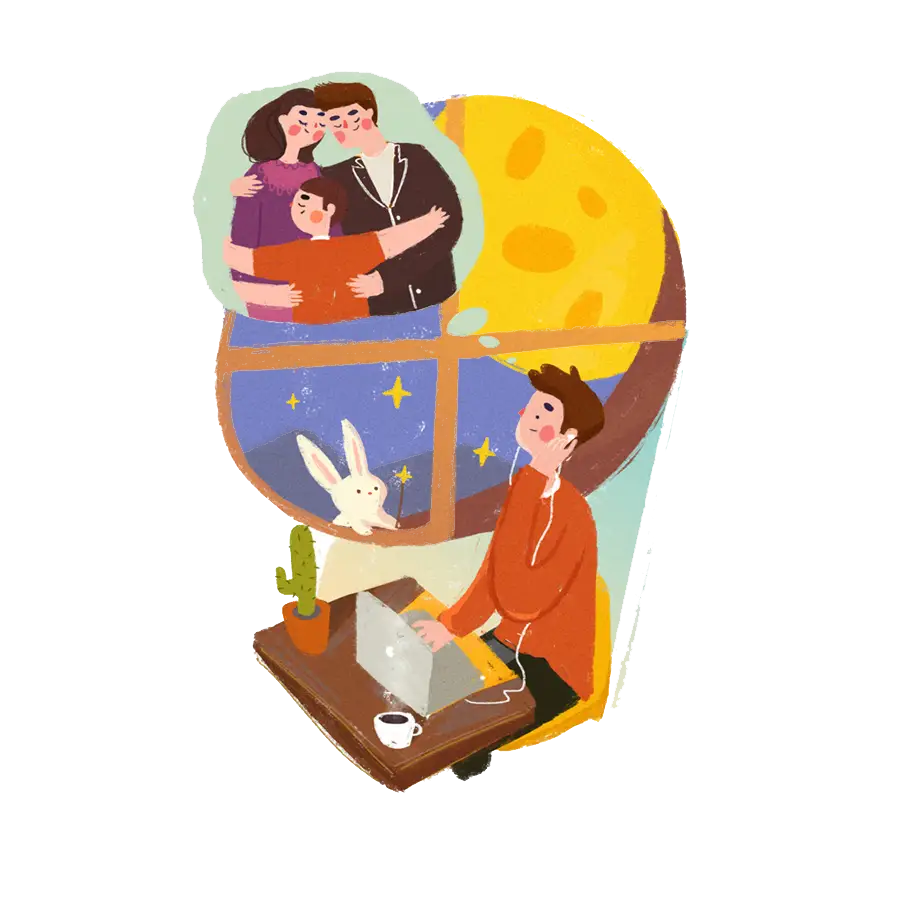Illustration of Family and Work Balance