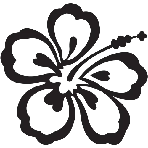 Silhouette of Hibiscus Flower