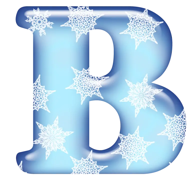 Decorative Letter B with Snowflakes