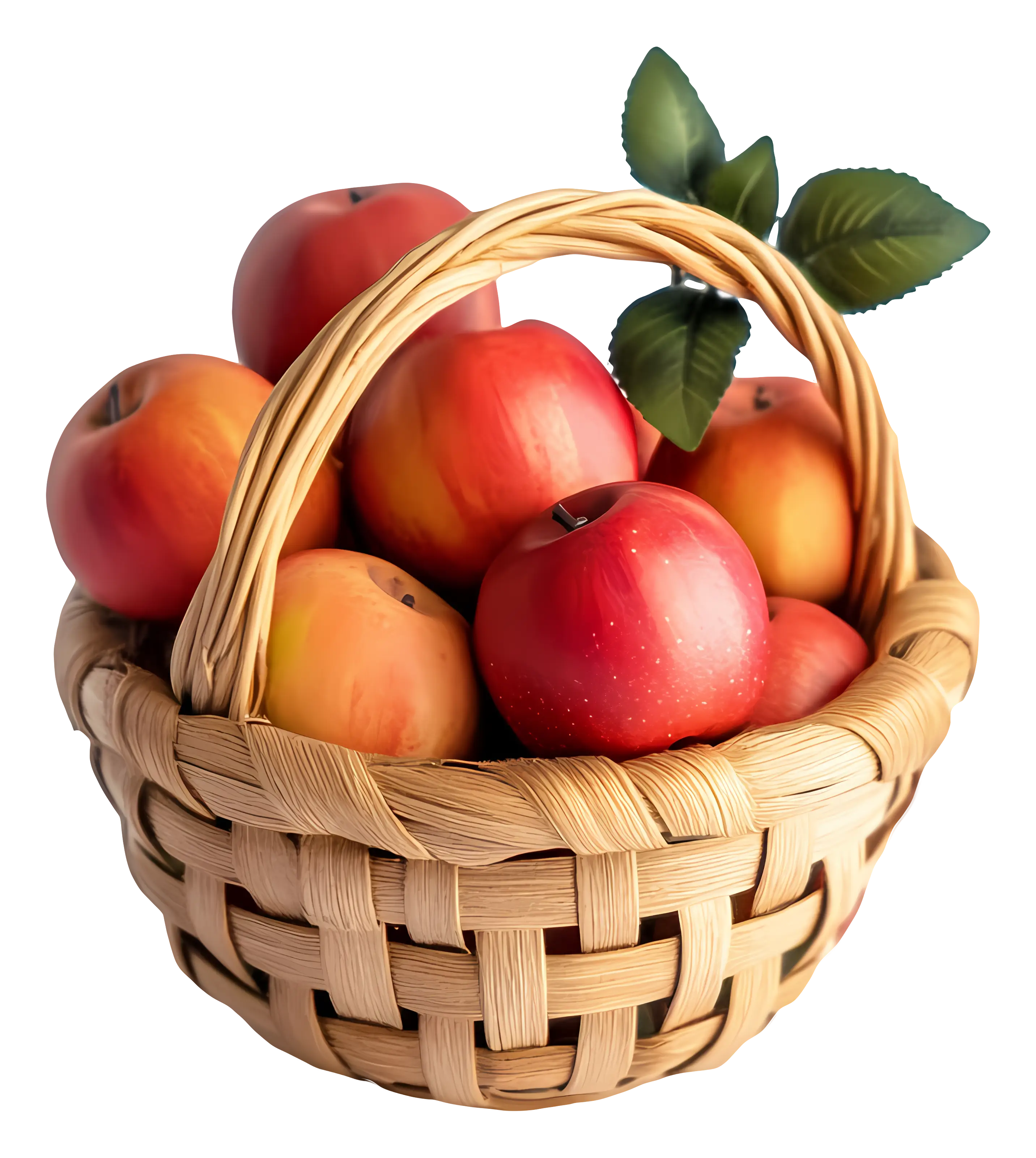 Wicker Basket Full of Fresh Apples