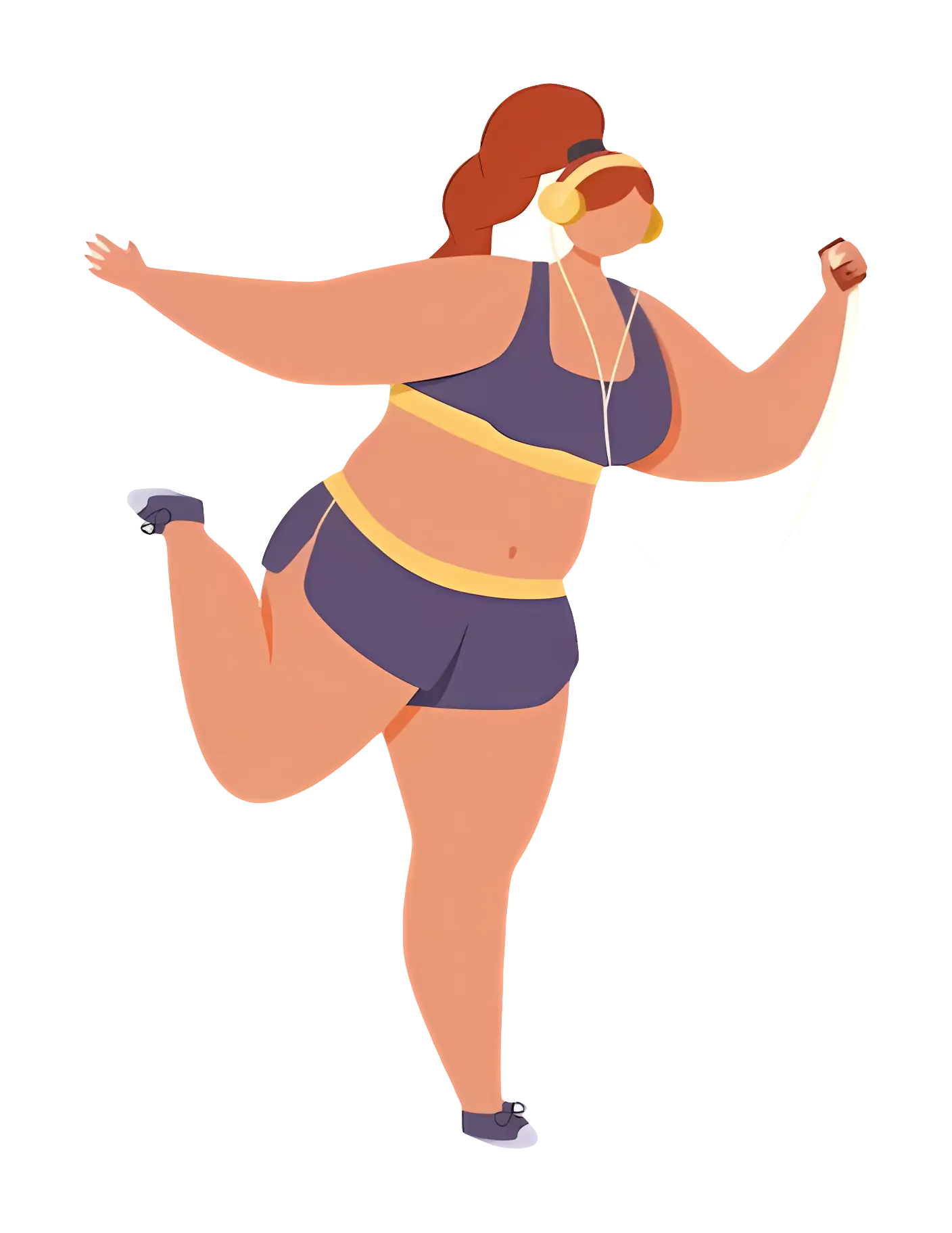 Woman Exercising with Headphones