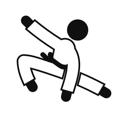 Karate Stick Figure in Action Pose