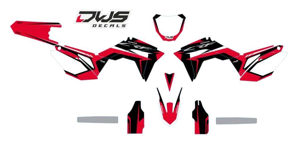 Red and Black Motorcycle Decals