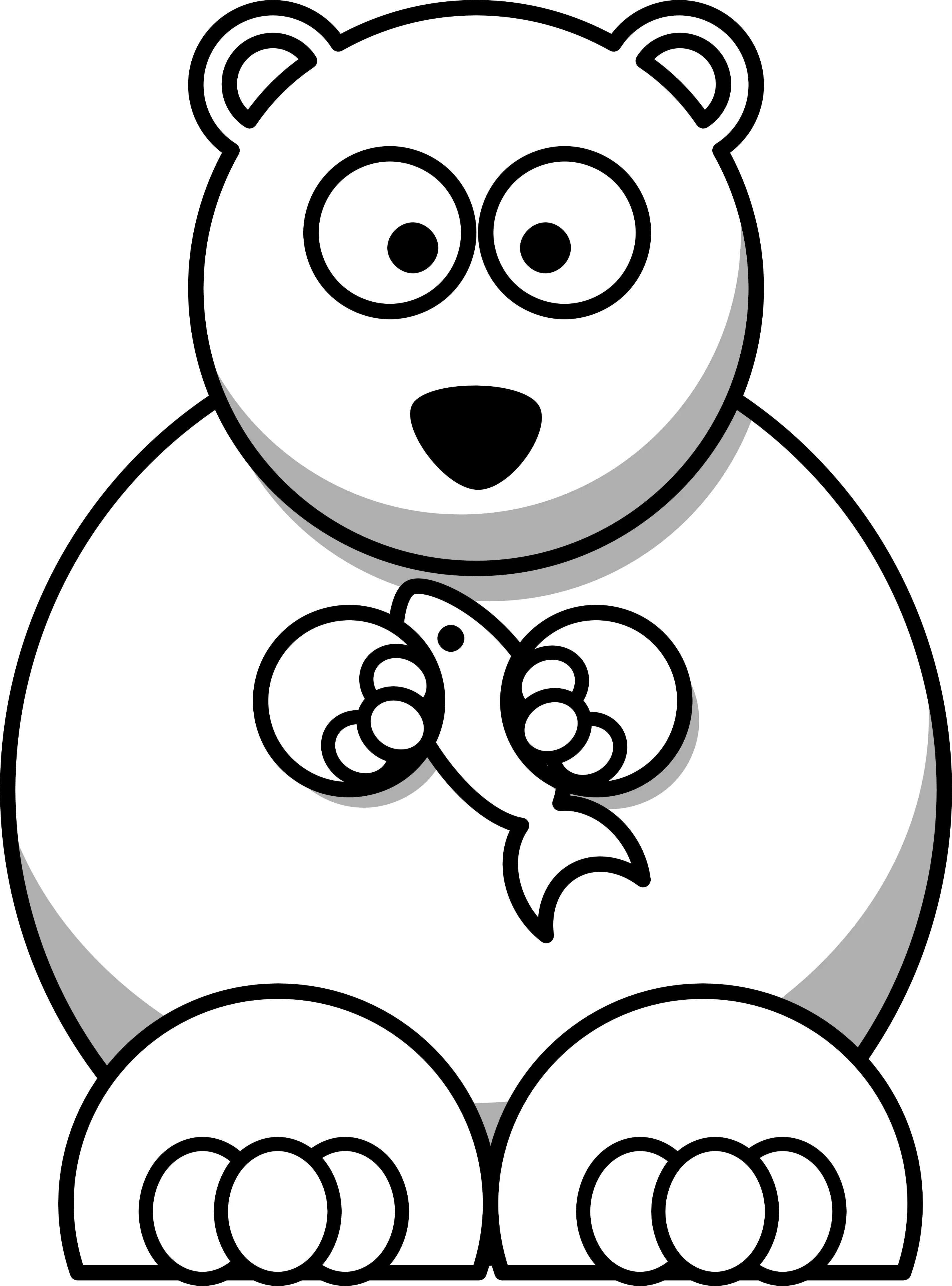 Cartoon Polar Bear Holding a Fish