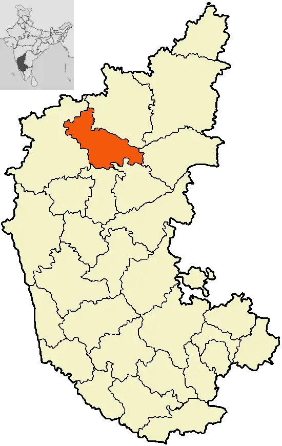 District Map of Karnataka with Highlighted Area