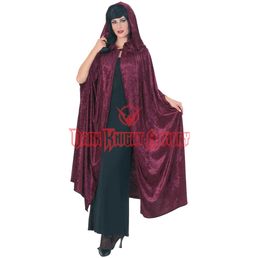 Woman Wearing a Velvet Cloak Costume