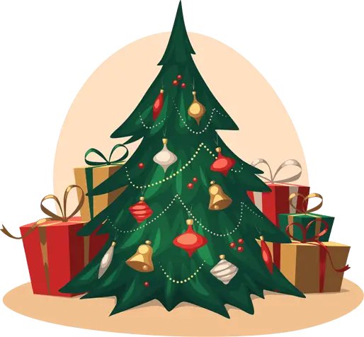 Christmas Tree with Festive Gifts