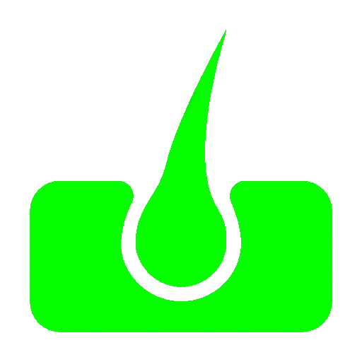 Green Hair Follicle Icon for Skincare and Health