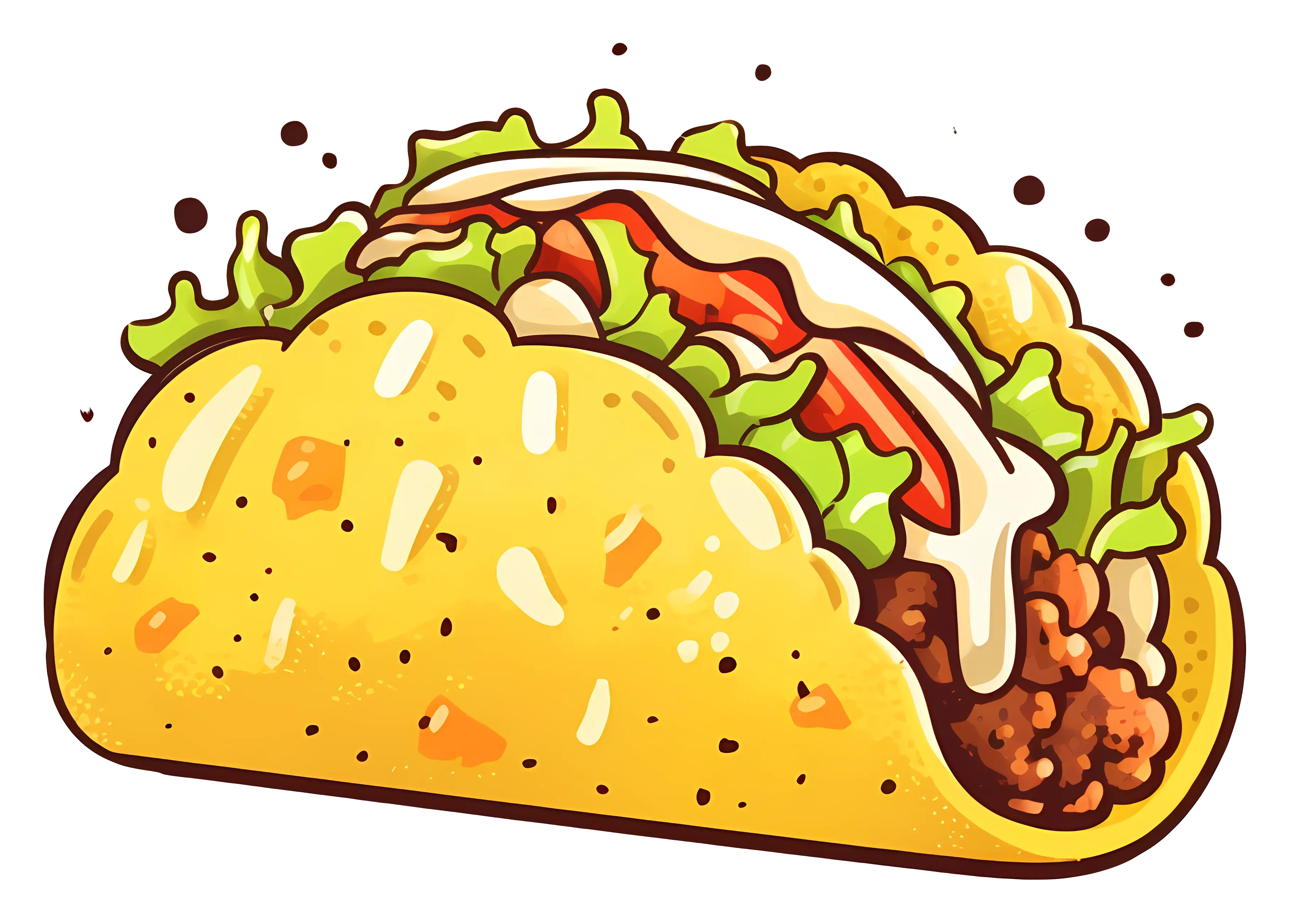 Delicious Taco Illustration with Toppings