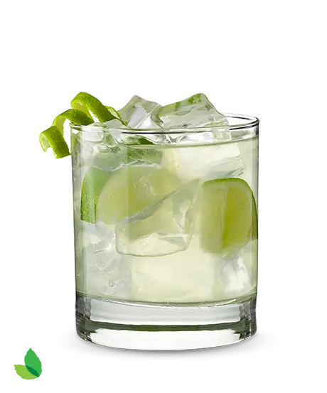 Glass of Lime Cocktail with Ice