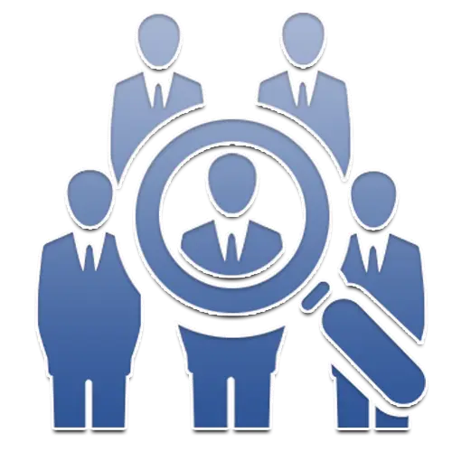 Businessmen with Magnifying Glass