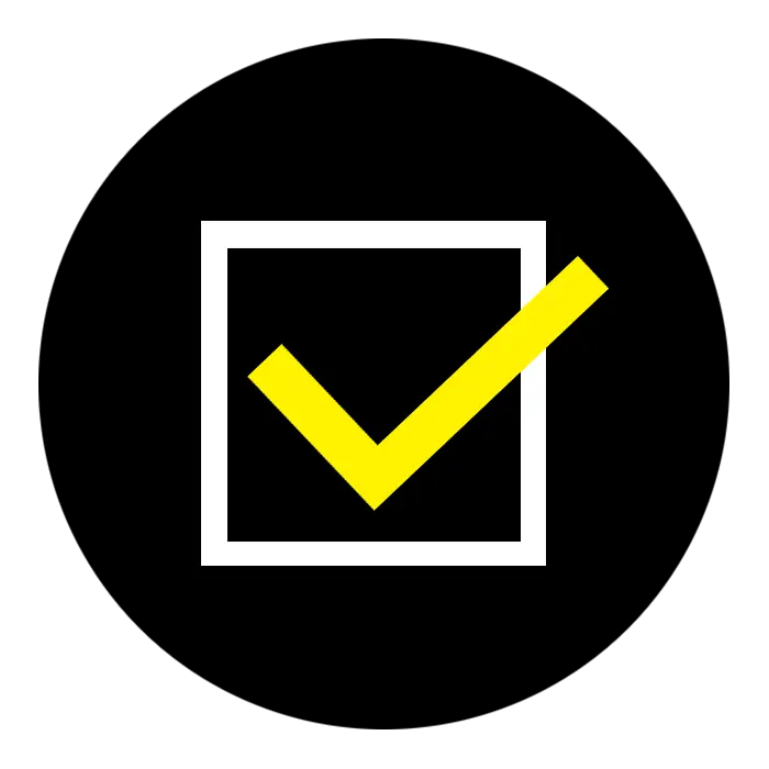 Yellow Checkmark in Black Circle