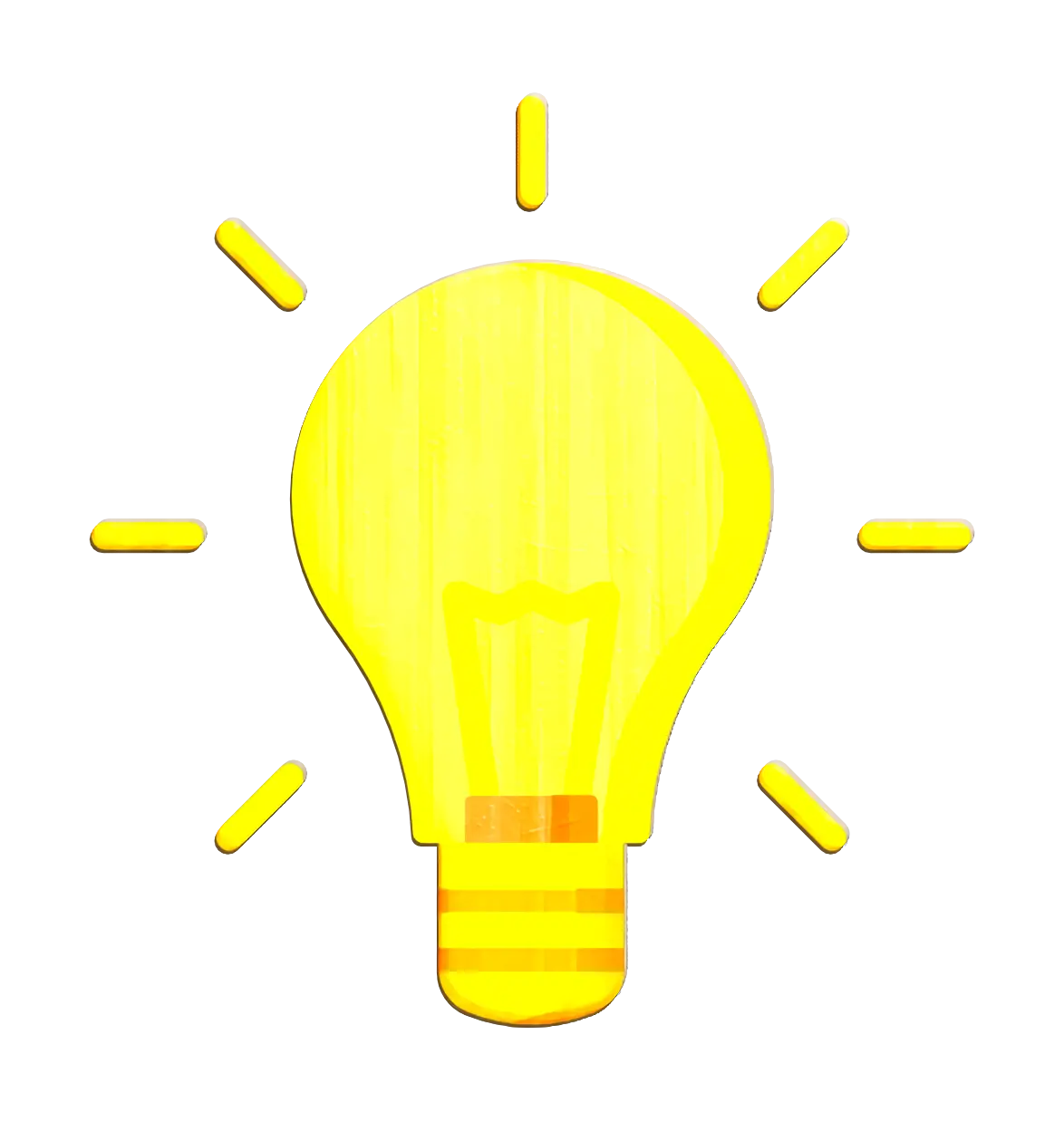 Yellow Light Bulb Symbol for Ideas