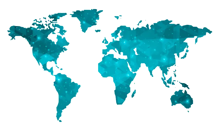 Blue World Map Illustration with Lights