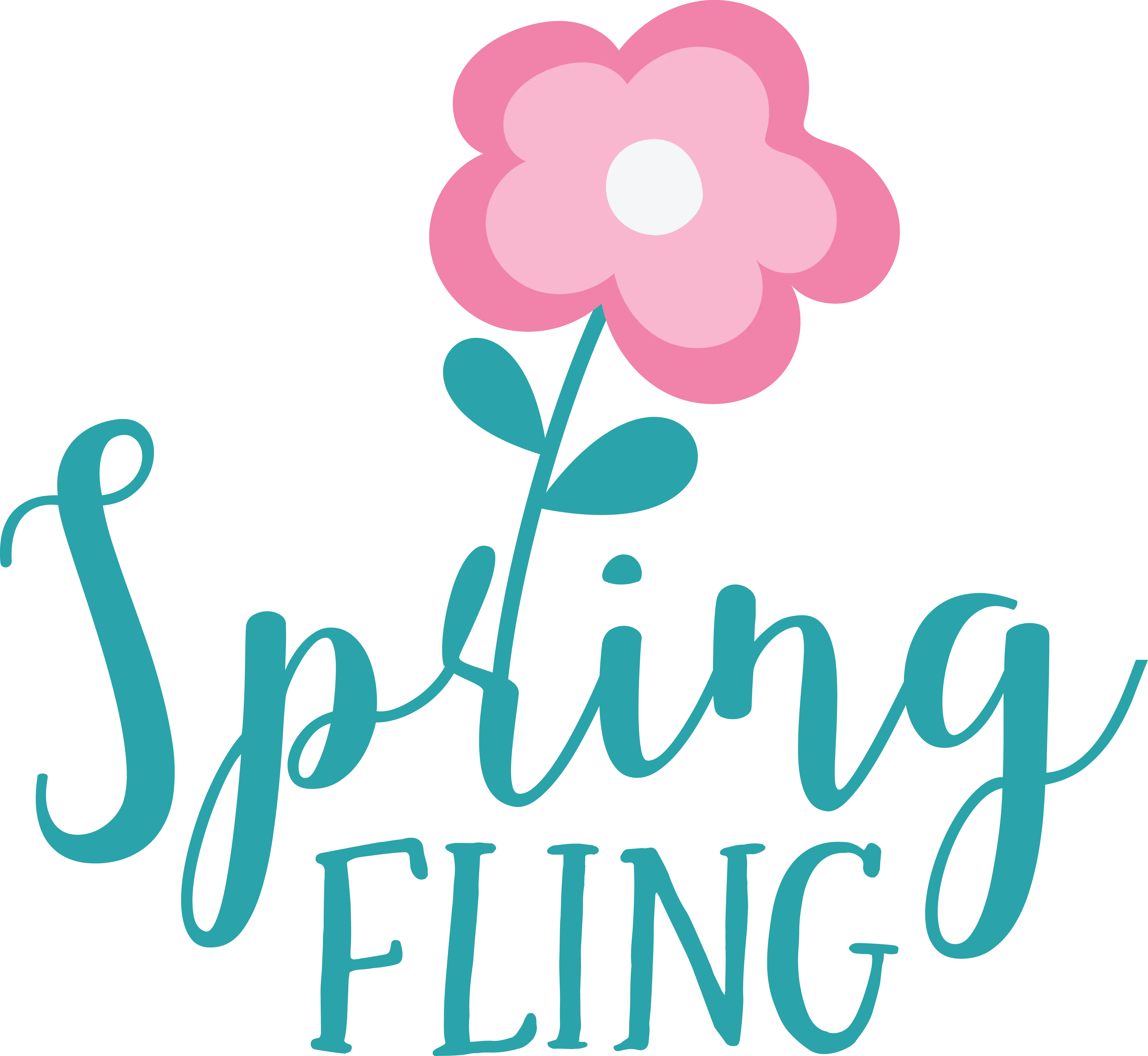Spring Fling Poster with Pink Flower Design