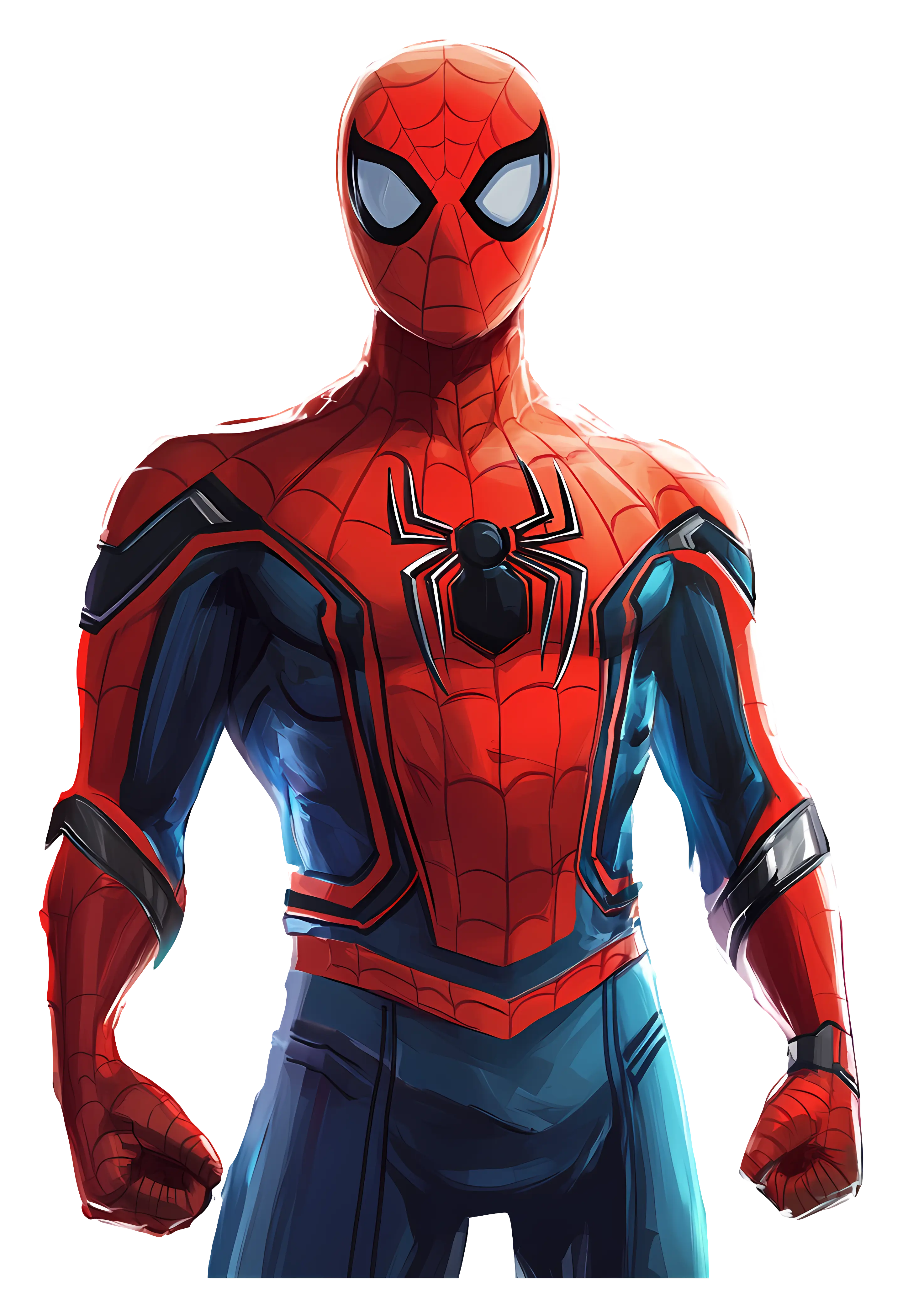Superhero Illustration in Red Suit