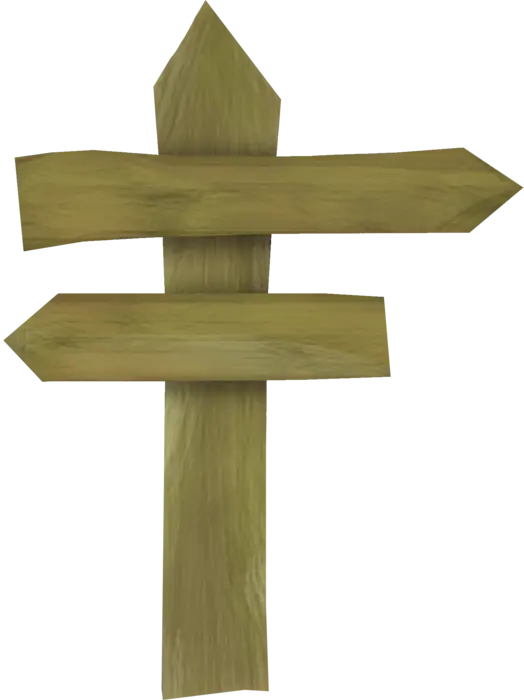 Wooden Signpost with Two Arrows
