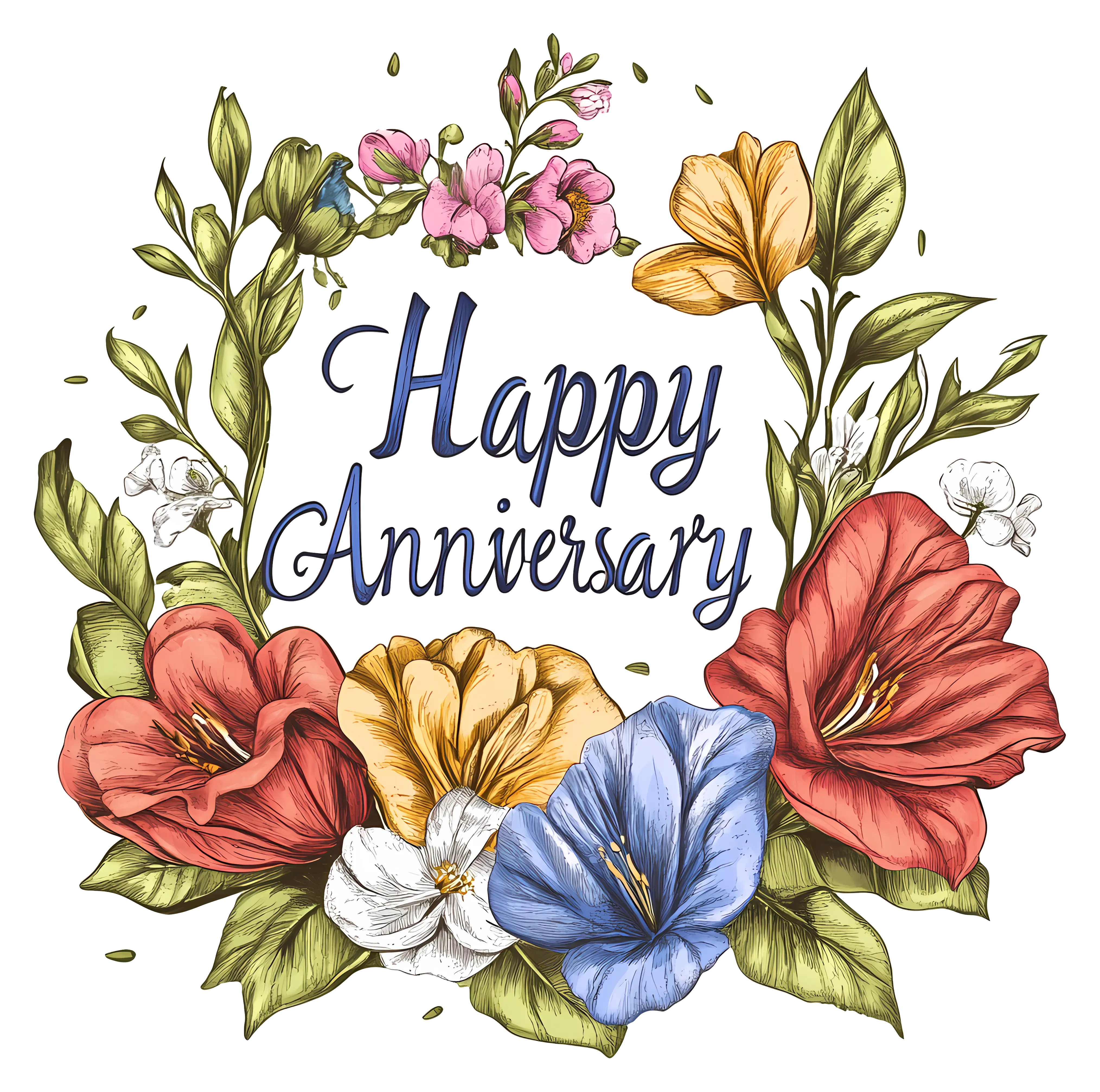 Happy Anniversary Floral Greeting