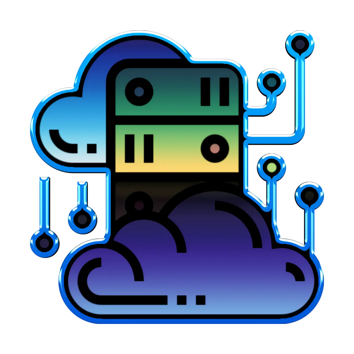 Cloud Computing and Server Illustration