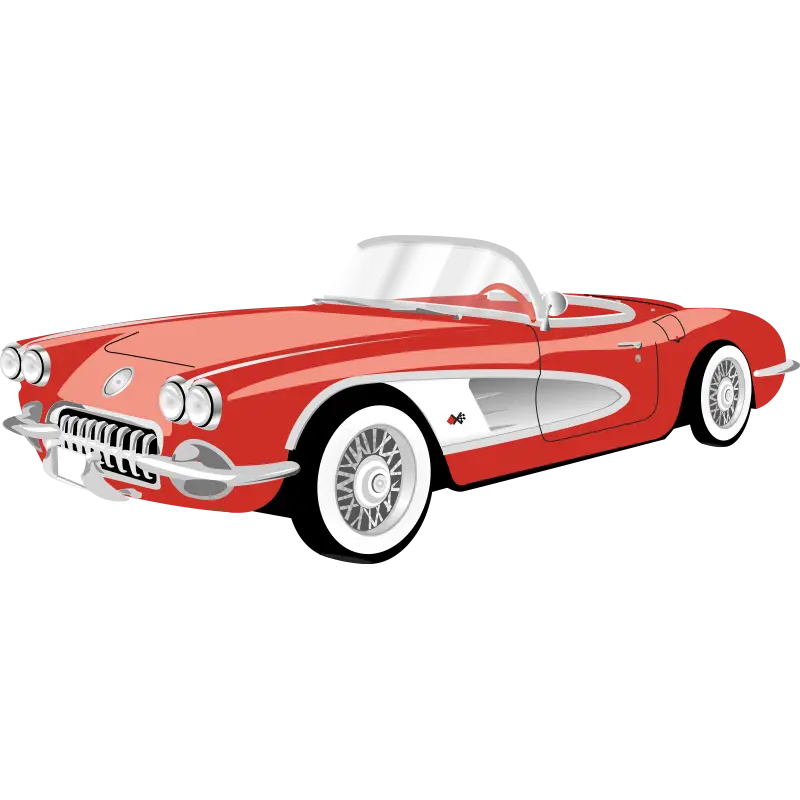 Vintage Red Convertible Car Design