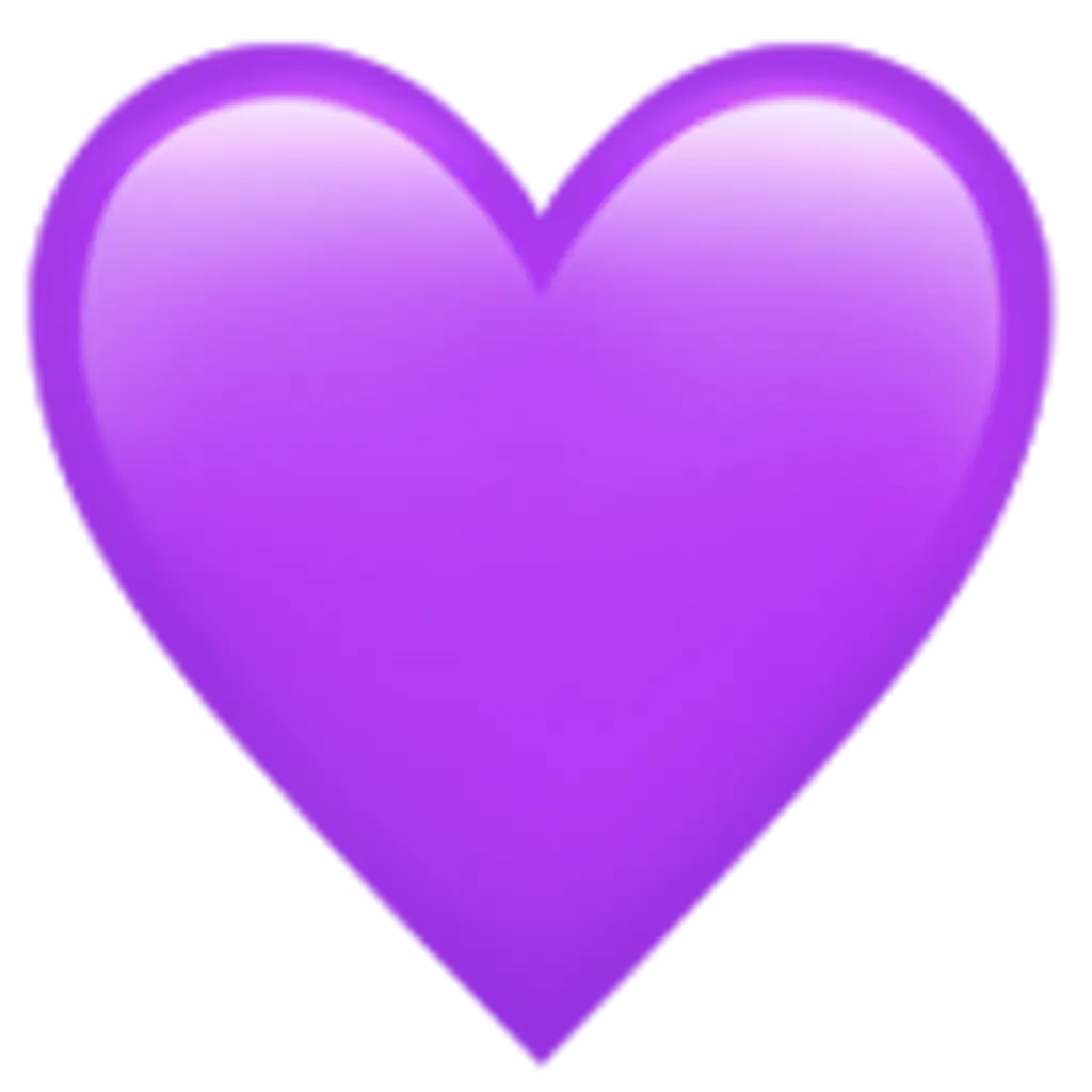 Purple Heart Emoji Symbol of Love